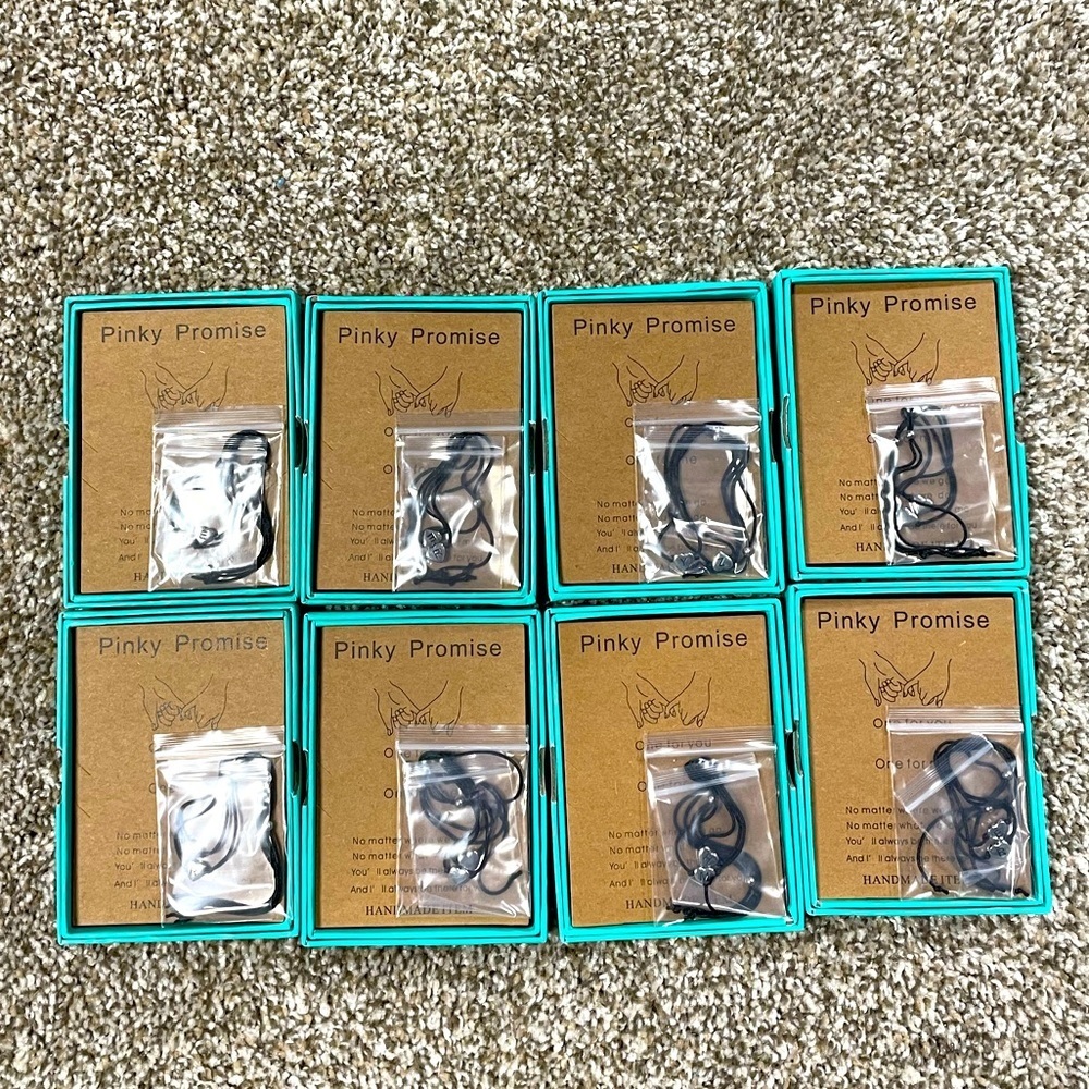 Lot of 8 Pinky promise bracelets with Initials. New.